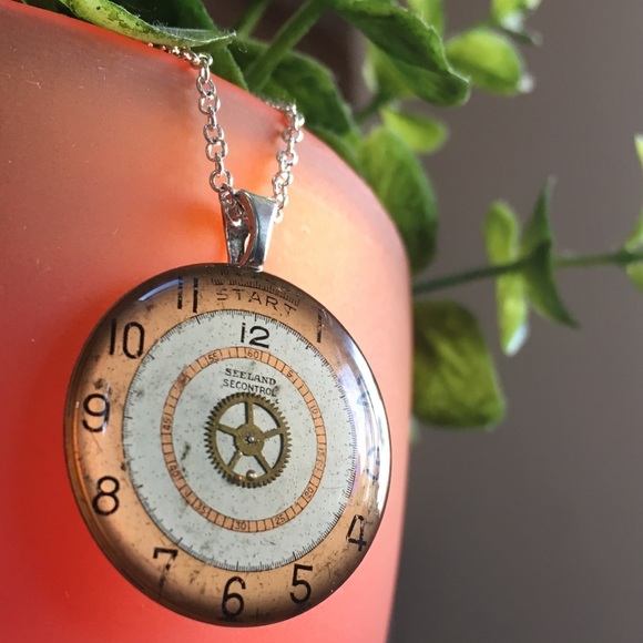 Handmade Jewelry - Handmade watch face necklace pendant